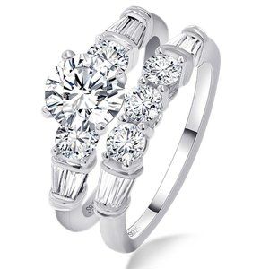 Wedding Engagement Ring Set